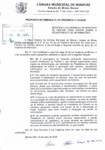 Proposta de Emenda à Lei Orgânica 003-2025