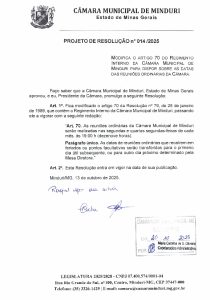 Projeto de Resolução 14-2025