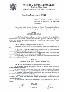 Projeto de Resolução 15-2025