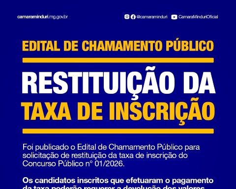 Restituição da Taxa de Inscrição